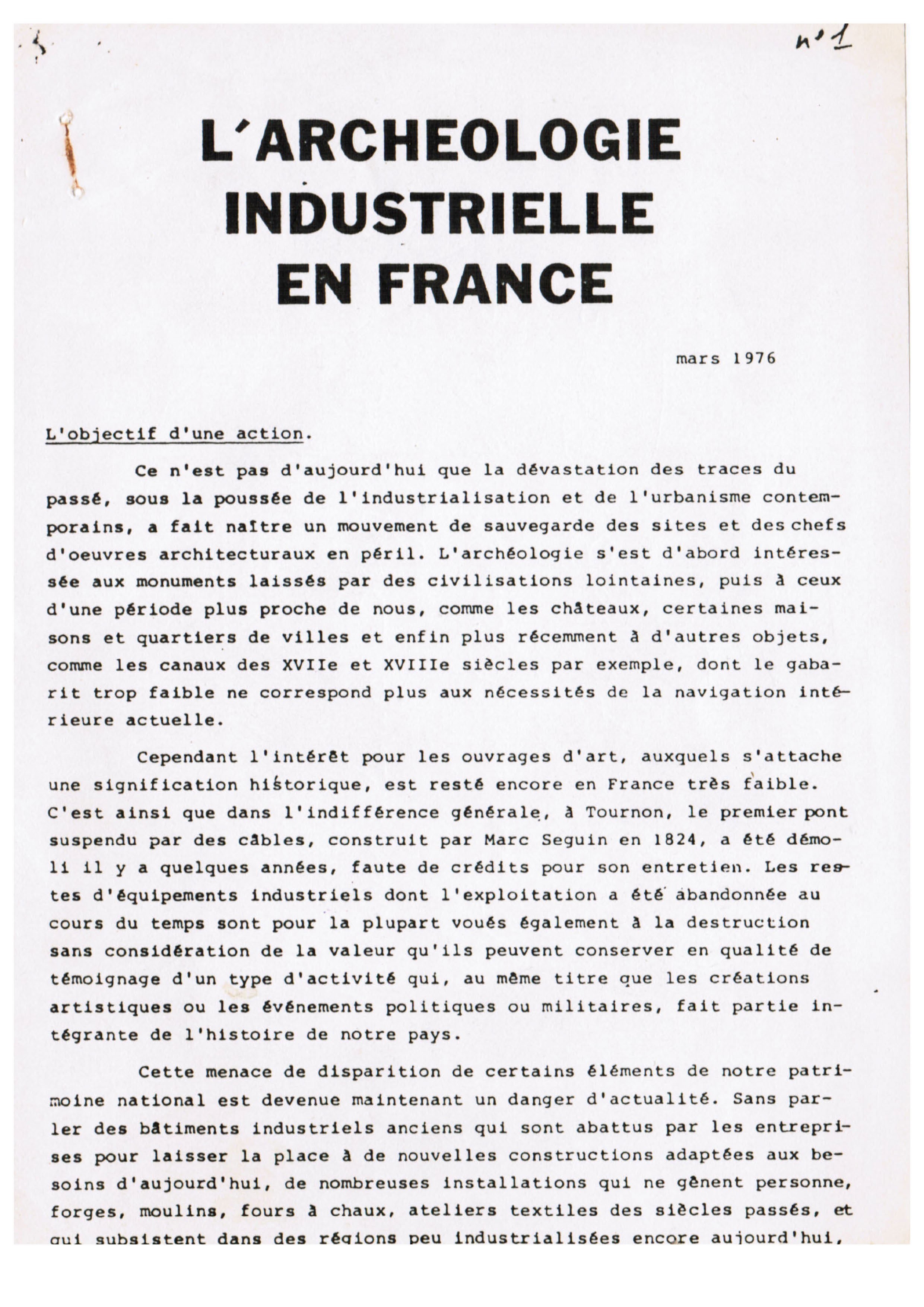 Couverture AIF numéro 01 - mars 1976